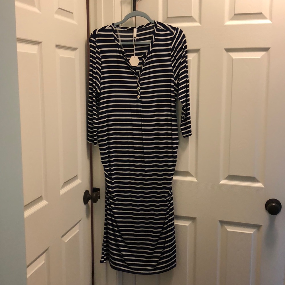❤️sale❤️ Pink Blush navy/white striped maternity